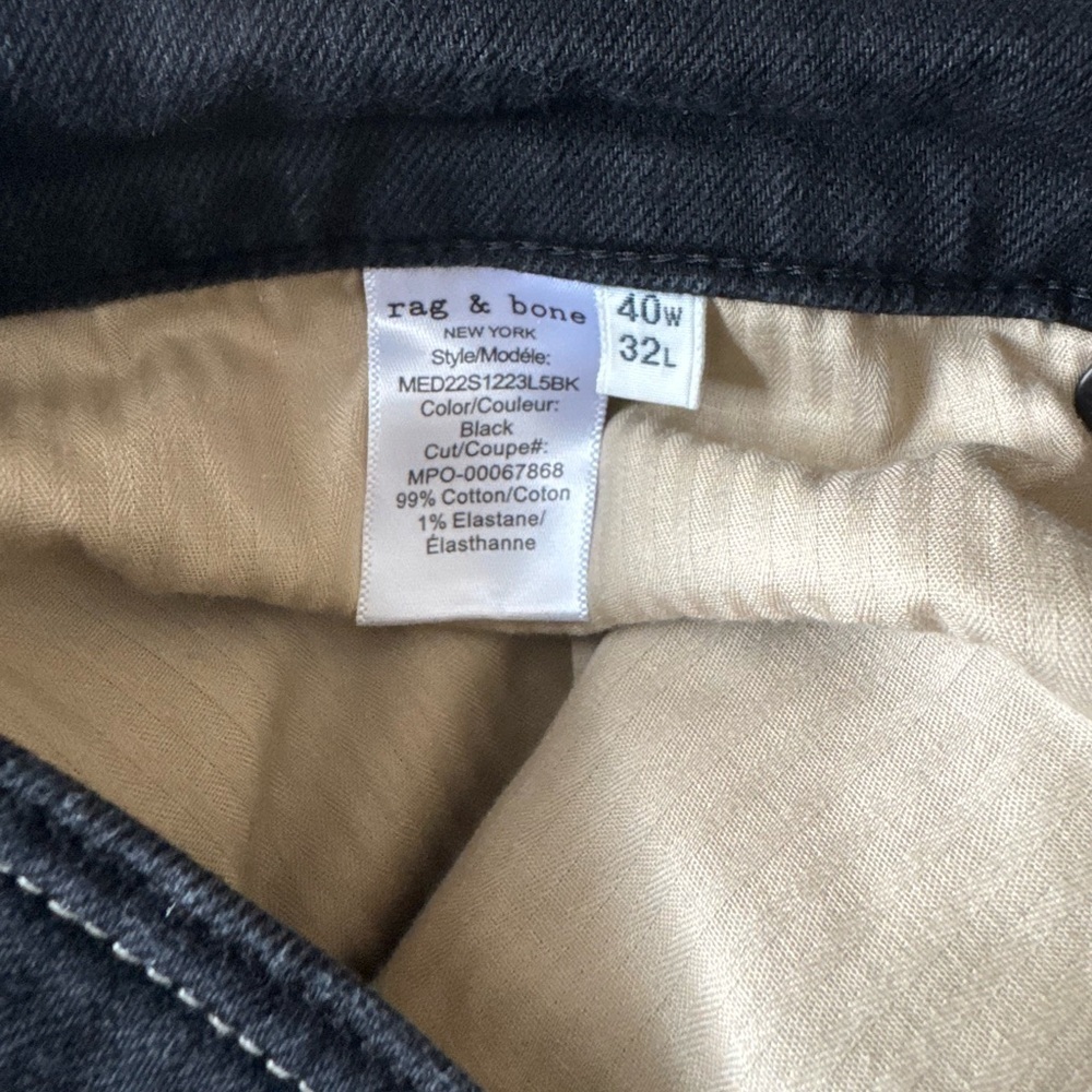Rag & Bone
Men's Fit 2 Authentic Slim Jeans size  40x32 black casual - Picture 5 of 5